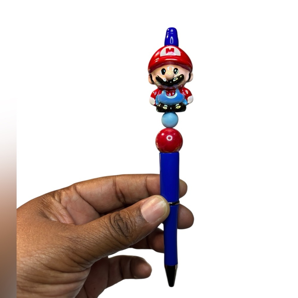 Handmade Character Pen with Red and Blue